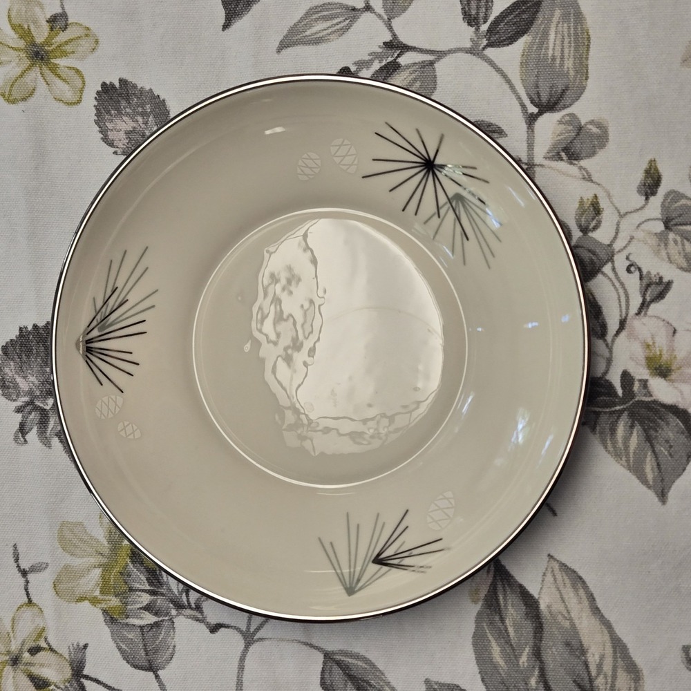 Franciscan SILVER PINE Atomic Coupe Soup Bowl 7 3/8", Mid Century Modern Vintage - Picture 2 of 7
